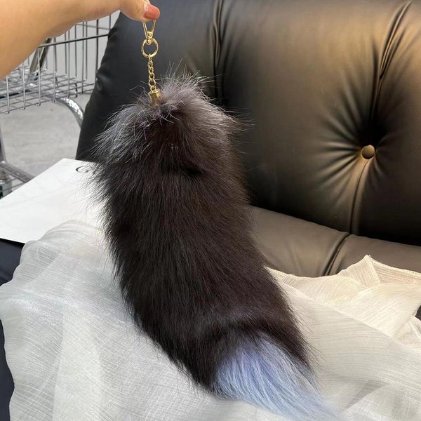 Llavero De Cola De Zorro Grande Y Esponjosa De Pelo SintéTico Cola Teriana Llavero De Cola De Zorro Colgante De Pelo Llavero Colgante Regalo Para Mujer NiñA Gray-image