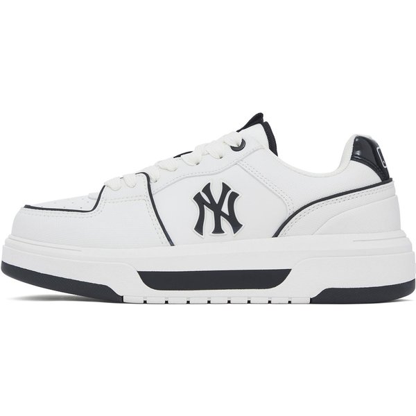 MLB Chunky Liner Piel CóModas VersáTiles Duraderas Ligeras Transpirables Aumento De Altura Zapatillas De CañA Baja Zapatillas Unisex 3ASXCBS4N-50WHS 44 White-image
