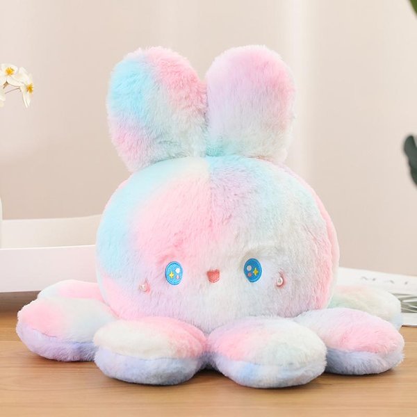 Juguete De Peluche Reversible De Pulpo Y Conejo De 20 Cm Relleno Dibujo Animado Animal Dulce Peluche Regalo De CumpleañOs 20Cm-image