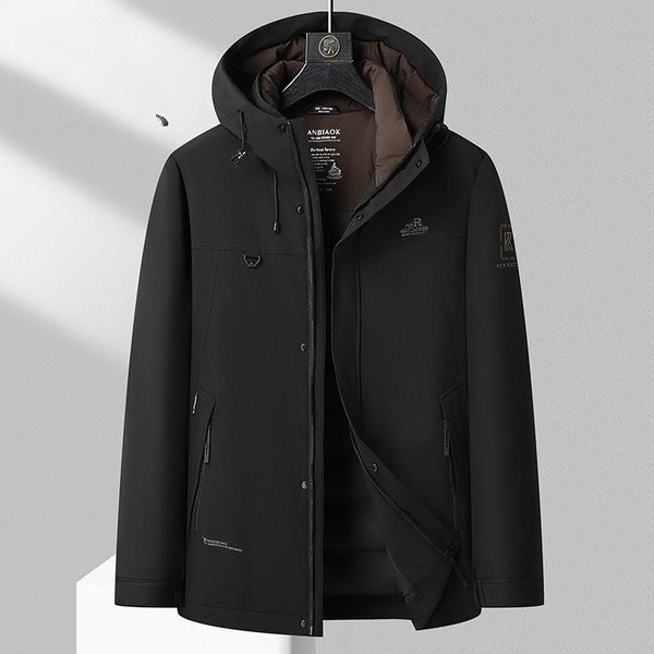 Jesienno-Zimowa Nowa MęSka Kurtka Puchowa Z Kapturem Plus Size CiepłA Kurtka 10XL-image