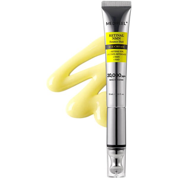 Medipeel Retinal NMN Bounce Shot Krem Pod Oczy 15Ml Z WibrująCym Aplikatorem UjęDrniająCy PielęGnacja Przeciwzmarszczkowa Elastyczność-image
