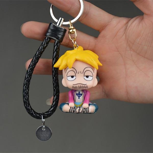 Figura De Dibujos Animados ONE Piece Luffy Zoro Sanji Llavero Encanto MuñEca Llavero Colgante Para Mochila Accesorios Regalo Alta Calidad Brown-image