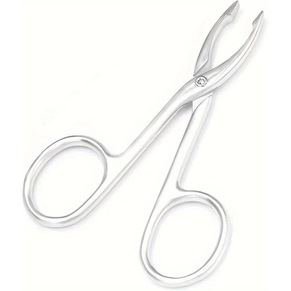 1 Unidad Pinzas Tijeras Mango Recto Punta Pinza Para Cejas Para Vello Facial Y DepilacióN De Cejas White-image
