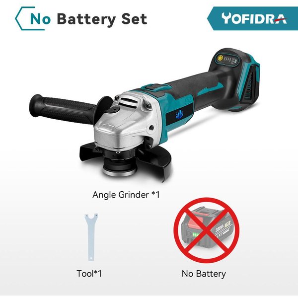 Yofidra 125Mm Bezszczotkowa Szlifierka KąTowa 4 Biegi Szlifierka Akumulatorowa CięCie ElektronarzęDzia Do ObróBki Drewna Do Akumulatora Makita 18V Without Battery-image