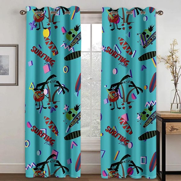 Cortinas De Skateboard Graffiti Creativo Minimalista CláSico 2 Paneles Sala De Estar Dormitorio Cocina BalcóN DecoracióN De Ventana Cortinas 50W160H(Cm)X2Pcs&Grommet Top-image