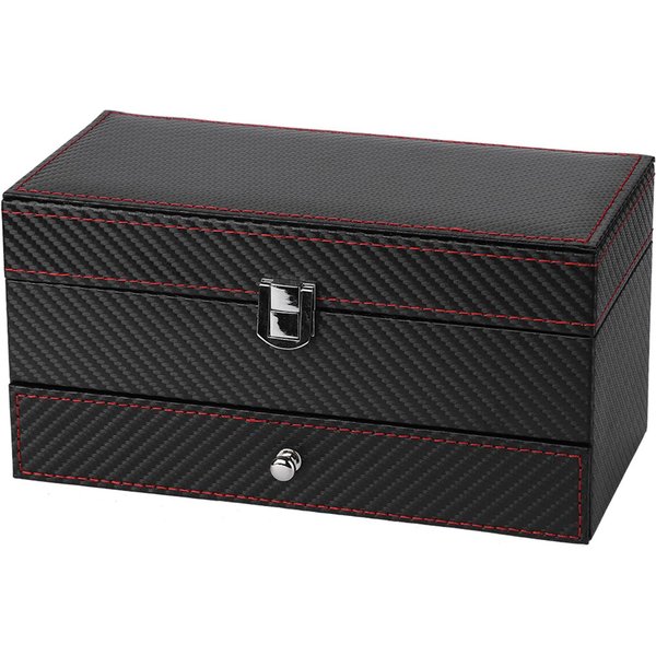 PodwóJne BiżUteria Zegarek Kolczyki PierśCionki Bransoletka Naszyjnik PudełKo Organizator Storage Case Gray-image