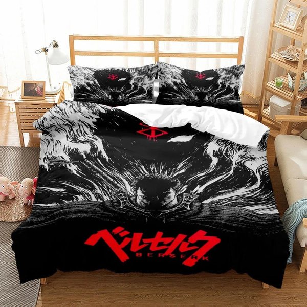 Kolekcja Poszew Na KołDrę Anime Berserk Bez PośCieli Rozmiar KróLewski KróLowej PodwóJny PełNy BliźNiaczy Pojedynczy Z Kolekcją PośCieli 135X200Cm-2Pcs-image