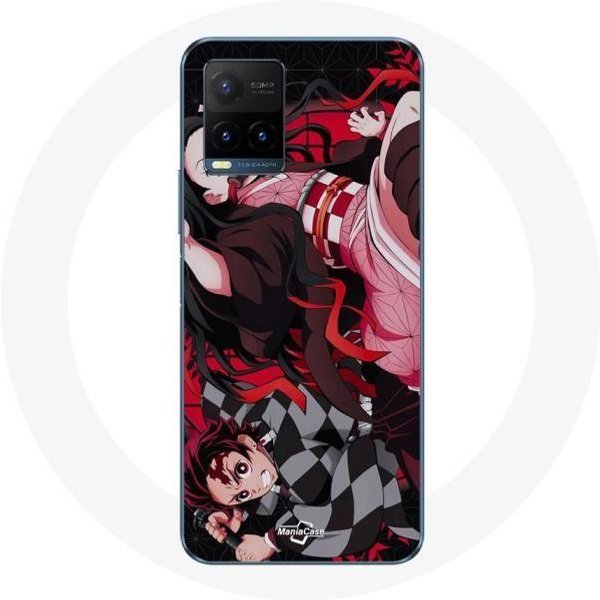 Funda - Maniacase - Vivo Y21S/Y21 2021 - Demon Slayer - Tanjiro - Nezuko - Flexible-image