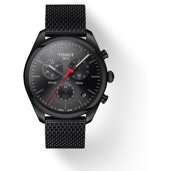 Reloj De Moda Para Hombre Tissot De Acero Inoxidable Con Esfera Negra T101.417.33.051.00 Negro-image