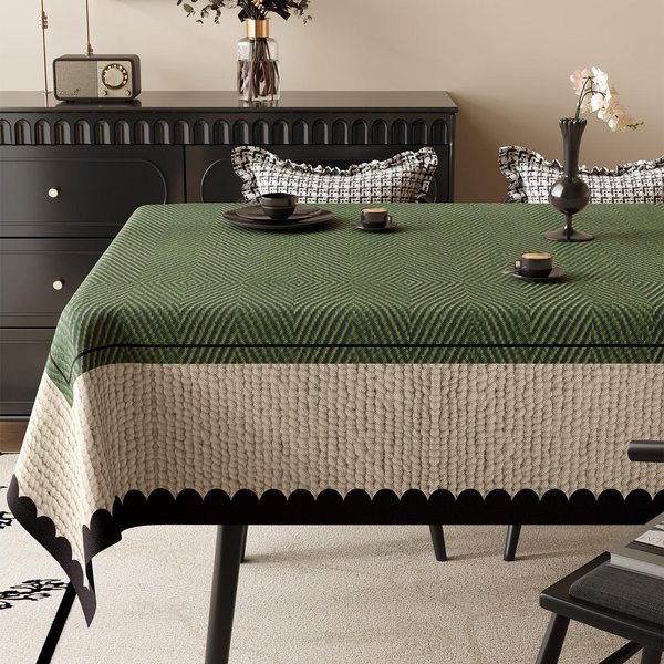 Mantel Retro Impermeable Y Resistente Al Aceite Mantel De Mesa De Comedor De Lujo Ligero Resistente Al Calor Resistente Al Desgaste Y FáCil De Mantener 60X120Cm-image