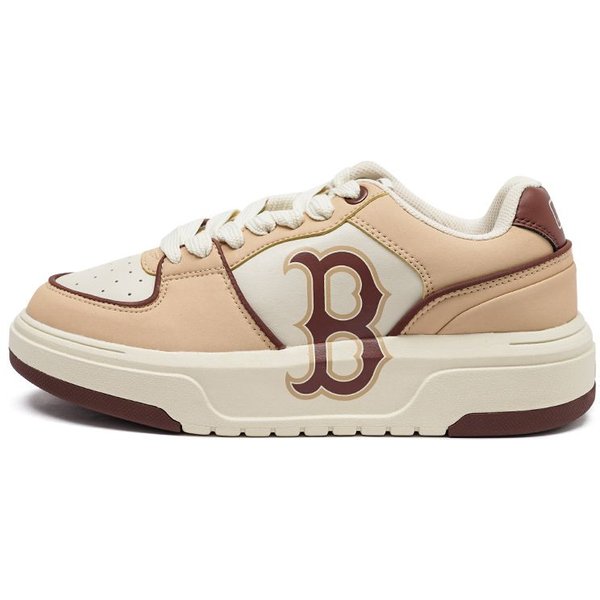 MLB Chunky Liner SkóRa Syntetyczna Vintage Gruba Podeszwa AntypośLizgowe Odporne Na ZużYcie ZwięKszająCe Wzrost Niskie Buty Skateboardowe Unisex Sneaker 3ASXCA12N-43BGS 38.5 Beige-image