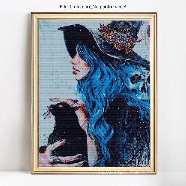 Pintura De Diamantes DIY 5D Mujeres Y Gato Diamantes Redondos Completos Bordado De Diamantes Punto De Cruz 20X30CM-image