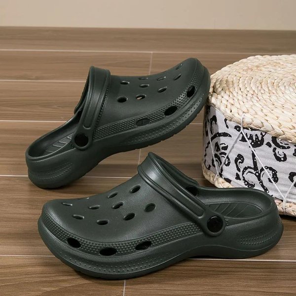 Talla Grande 46 47 48 Verano Zuecos Pantuflas Para Hombre Y Mujer Diapositivas De Ocio Zapatos De Playa Zapatos Para Casa JardíN Sandalias De Exterior 47-48 Verde-image