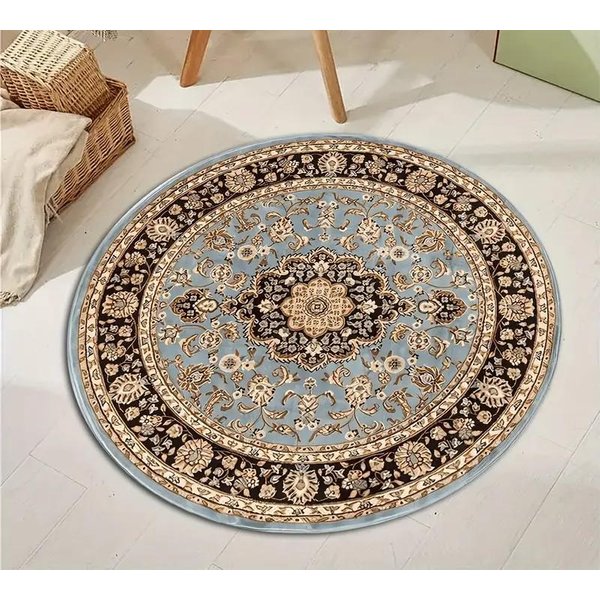 Vintage Czerwony OkrąGłY Dywan Perski Tradycyjny Orientalny Medalion Boho Dywan PodłOgowy Do Salonu Sypialni WystróJ Domu 120X120Cm-image