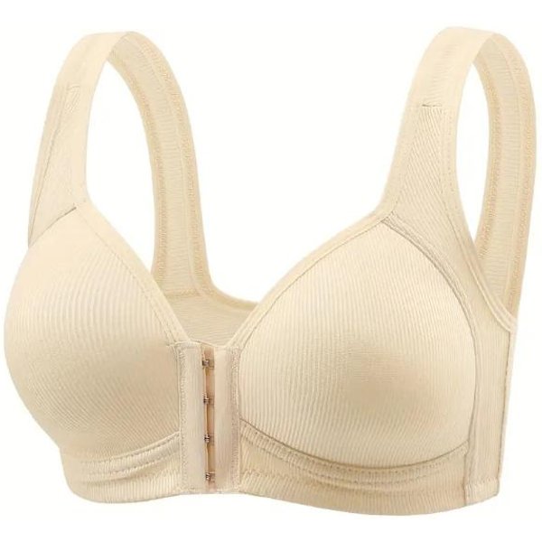 Biustonosz Zapinany Z Przodu Plus Size Push Up Bielizna XXL BeżOwy-image