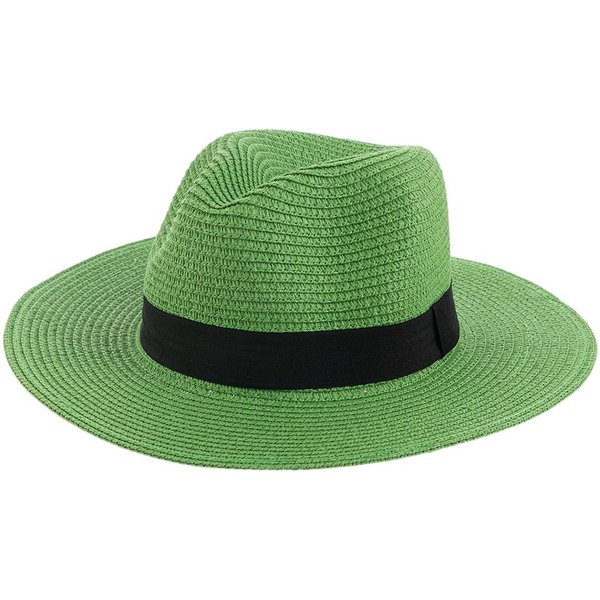 Sombrero De Paja De Verano Con Visera Para Hombres Y Mujeres Moda ProteccióN Solar Sombrero De Paja Panama VersáTil Para Exteriores Playa Sombrero Jazz Beige-image
