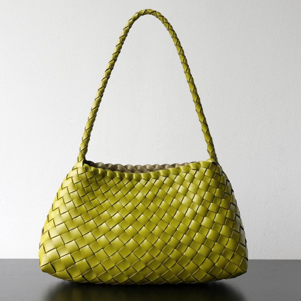 Bolso Tejido Hecho A Mano De Lujo Ligero Xiaomin Cuero De Vaca Capa Superior Estilo Retro Cuero Curtido Vegetal Cuero Genuino Bolso De Mano Para El Brazo 32X11X19Cm-image