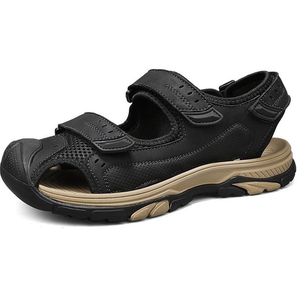 Nueva Tendencia Verano Playa Hombre Transpirables Ocio Caminar Sandalias De Hombre Moda Malla Hueca Zapatos Moda Secado RáPido Zapato De Hombre 46-image