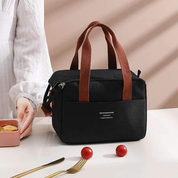 Bolsa De Almuerzo PortáTil Para Mujeres OL TéRmica Aislada Fiambrera Tote Enfriador Bolso De Mano Impermeable Estuche Bento Bolsas De Hombro Para Comida De Oficina-image