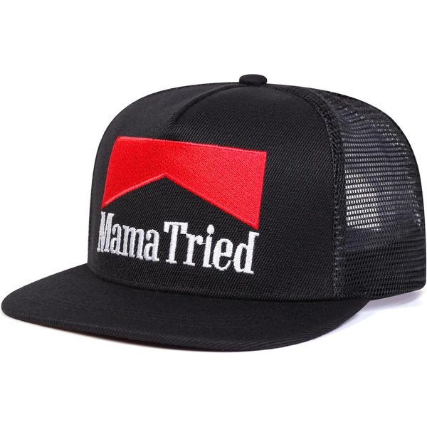 Unisex Haftowane Kapelusze Hip-Hopowe Z Siateczką Mama PróBowałA Wiosna Lato Outdoor Regulowane Codzienne Czapki Baseballowe Czapki Trucker Kapelusz PrzeciwsłOneczny White-image