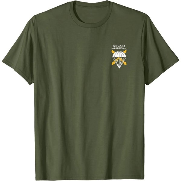 Brigada Paracaidista Bripac EjéRcito Paraca Camiseta Manga Corta Casual 100 AlgodóN Camisa L Black-image