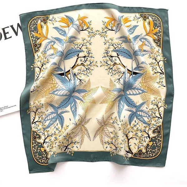 Hangzhou 100% Naturalny Szal Jedwabny Kobiety Bandana Kwadratowe Szaliki Owinąć Chustka Morwa Moda Luksus Wysoka Jakość HidżAb Real Silk 68X68Cm Beige-image