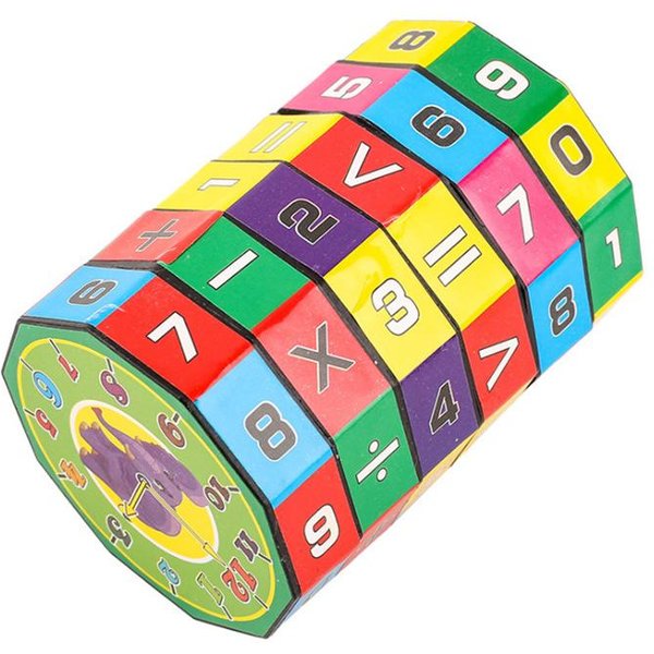 Cubo De Rubik De Gran TamañO, Juguete Educativo Para NiñOs, EducacióN Temprana Para NiñOs, Textura De Cubo De Rubik AritméTica, Cubo De Rubik Digital CilíNdrico-image