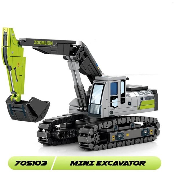 Bloques De ConstruccióN De IngenieríA Ciudad ConstruccióN Juguete Infantil CamióN Hormigonera GrúA Excavadora Mini Bulldozer Ideal Para Regalos De NiñO-image