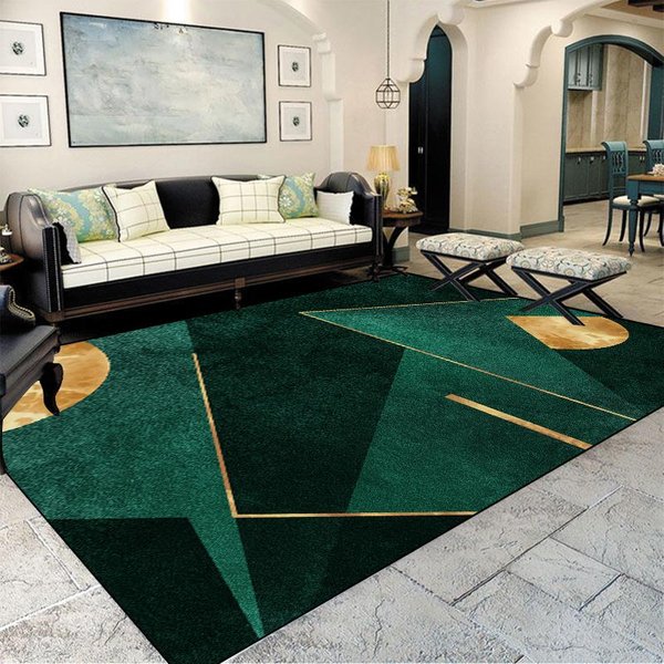 Ciemnozielone Luksusowe Dywany Do Salonu Nowoczesne MięKkie AntypośLizgowe Dywany DużEj Powierzchni Sypialnia Mata PodłOgowa WystróJ Domu 60*90Cm White-image