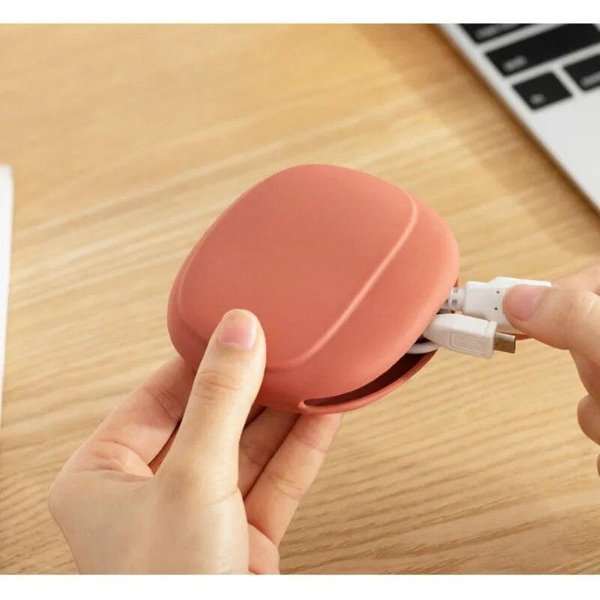 Caja De Almacenamiento PortáTil Para Auriculares Y Cables De Datos Bolsa Organizadora Sencilla Para Cables De Datos De TeléFonos MóViles Caja De Almacenamiento De Silicona Monedero Bonito-image