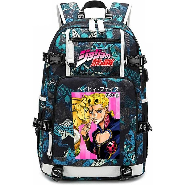 Mochila Escolar Con Estampado De Anime Jojo's Bizarre Adventure Gran Capacidad Mochila Casual Para El DíA A DíA Para Adolescentes NiñOs-image