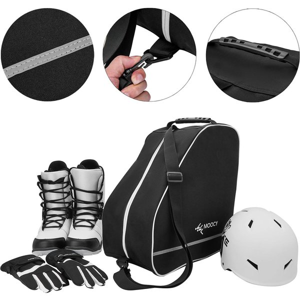 Bolsa Multiusos Para Botas De Esquí, Bolsa Impermeable Para Equipo De Esquí, Para Botas De Esquí, Casco, Gafas Y Guantes Negro-image