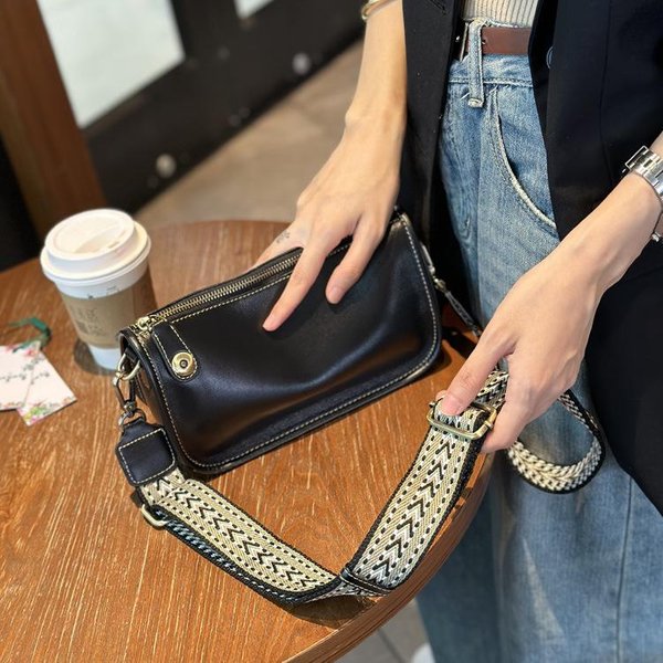 Nuevo Bolso De Piel AutéNtica Para Mujer, Moderno Y VersáTil, DiseñO De Nicho, Bandolera De Piel De Vaca Con Un Solo Hombro.-image