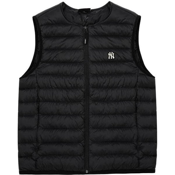 MLB FW23 New York Yankees WzóR Z Naszywką Z Literą Zamek BłYskawiczny CiepłA Kamizelka Puchowa GęSia Unisex Kamizelka Czarny 3ADVB0426-50BKS M-image