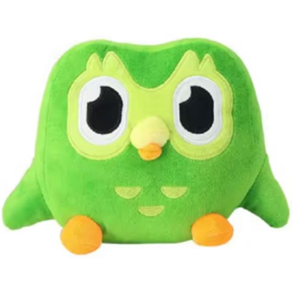 Zielona Pluszowa Zabawka Sowa Duolingo - MięKka Wypchana Lalka ZwierząTko Duo Sowa KreskóWka Anime Prezent Dla Dzieci Urodziny-image