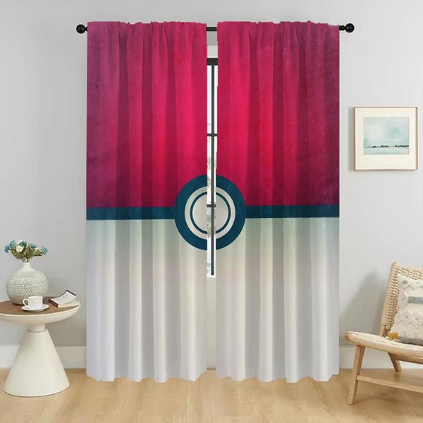 Przegroda P-Pokemones Eleganckie ZasłOny Pokojowe Do Rolet Kamery ZasłOna ZaciemniająCa ZasłOny Do WnęTrz Domowych 2 Sztuki Tiul Do Sypialni W60Xh90Cmx2Pcs-Cl-image