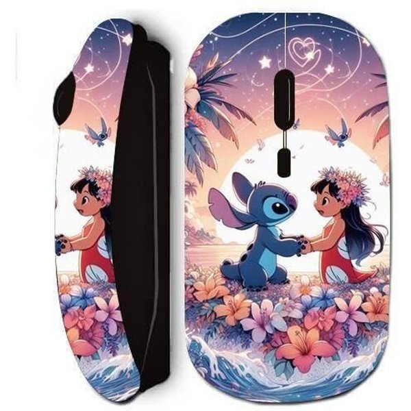 Mysz Bezprzewodowa - Maniacase - Stitch Ohana - Czarna - Ergonomiczna - Stylowy Design-image