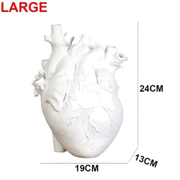Styl Skandynawski Wazon żYwica Anatomiczny KształT Serca Wazon Na Kwiaty RzeźBa Artystyczna Do Domu Pulpit Doniczka Do Salonu Dekoracja Sypialni-image