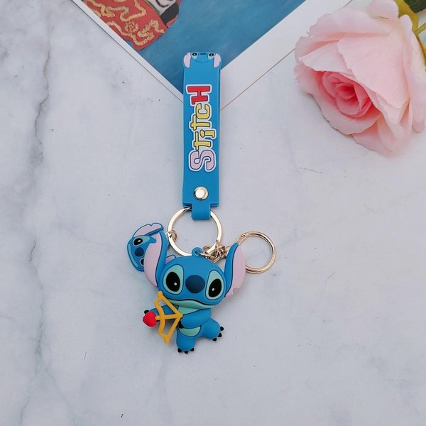 Figura Lilo Stitch Cupido Juguete Llavero Regalo De Navidad Perfecto Blueyellow-image