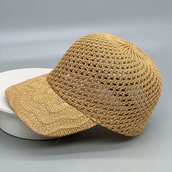 Sombreros De Primavera Y Verano Para Mujer Gorra De BéIsbol Hueca Fina Sombrero De ProteccióN Solar Para Exteriores Y Viajes Gorra Casual Nuevo Sombrero De Sol Ala Ancha (Khaki,56-58Cm) Caqui-image
