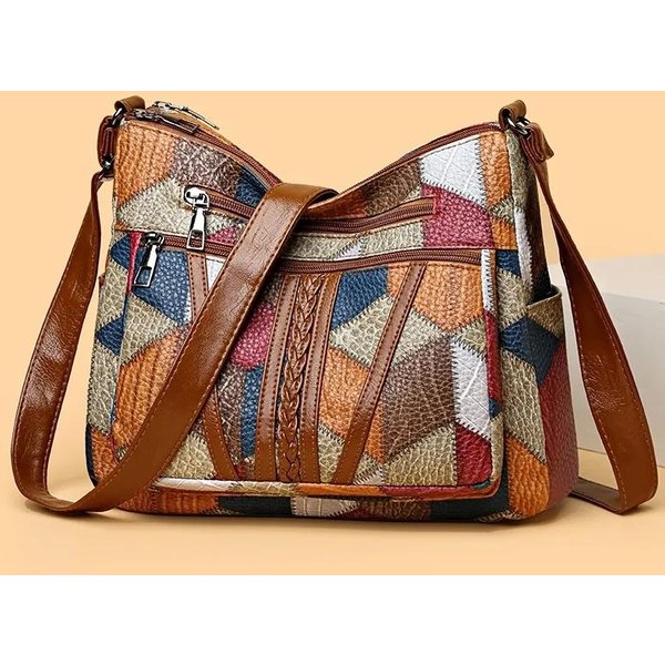 Elegancka Damska Torebka Vintage Na Ramię, Modna Torebka, Modna Torba Na Ramię Z Wieloma Kieszeniami, Torebka Retro Na Ramię Na Co Dzień 27X9X23Cm Niebieski-image