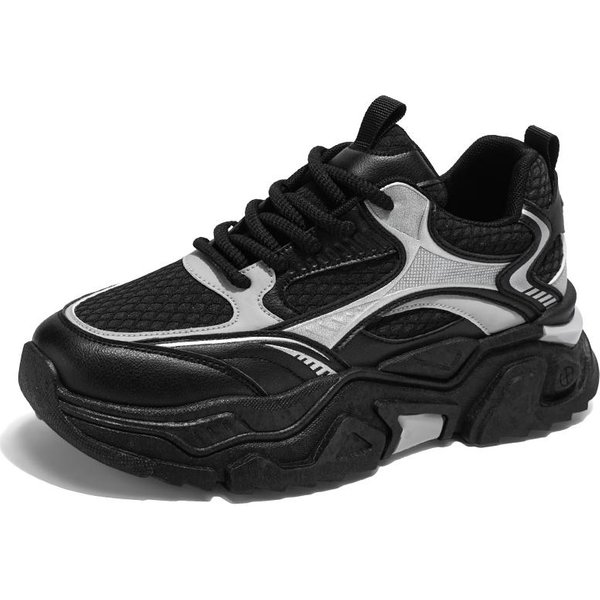 Kobiety Nowe Casualowe Buty Sportowe Sneakersy Na Platformie Kobiety Jesienna Moda Wygodne Buty PodwyżSzająCe Damskie Buty Sportowe Buty Do Biegania 45 Black-image