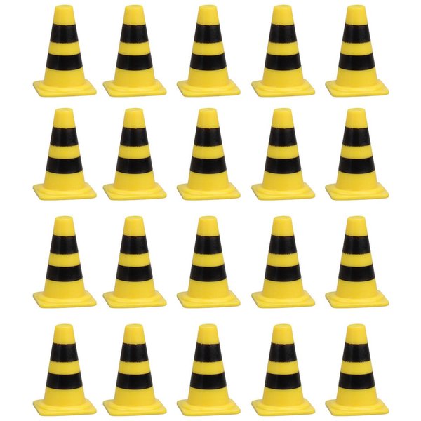 20 Uds. Mini Conos De TráFico SeñAles En Miniatura Barreras Escena Bloqueo De Carretera ConstruccióN-image