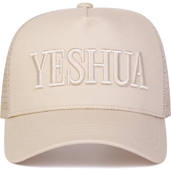 Unisex Czapki Baseballowe Z Siatki Z Haftem Litery Yeshua Wiosna Jesień Outdoor Regulowane Codzienne Czapki Kapelusz PrzeciwsłOneczny Czapka Sportowa White-image