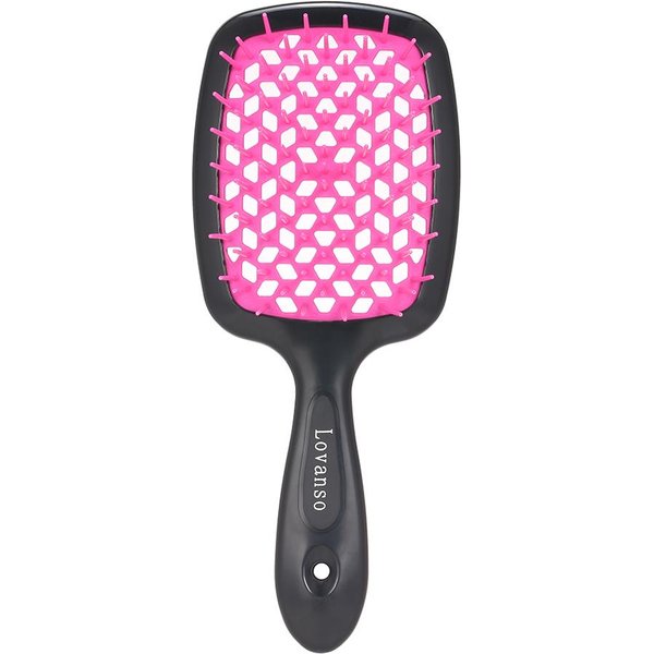 Cepillo De Paleta Para El Cabello, Cepillo AntiestáTico Para Desenredar, Masaje, Peine Suave, Alisar El Cabello Y Rosa Oscuro-image