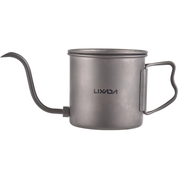 Czajnik Do Parzenia Kawy 400Ml, Czajnik Z GęSią Szyjką, SkłAdany Uchwyt, Czajnik Wodny Z Pokrywką No Beer Cup Gray-image