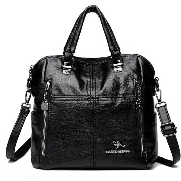 Nowy Plecak Damski O DużEj PojemnośCi Modny Wszechstronny Casualowy Prosty Retro Jednoramienny Plecak Crossbody Gray-image