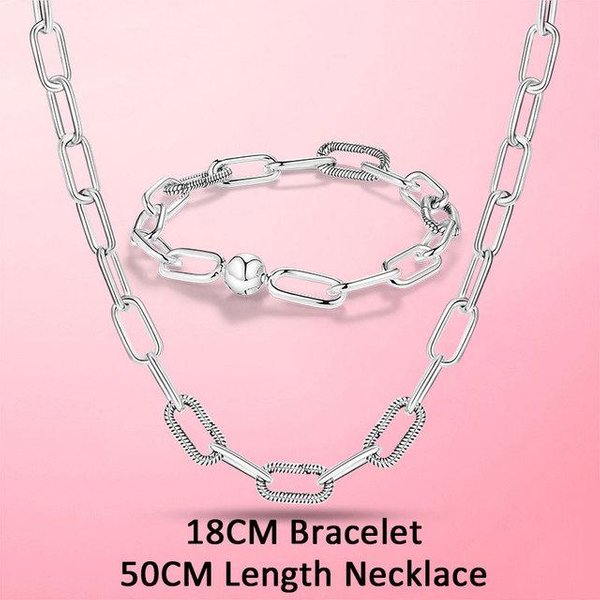 Conjunto De Joyas De Plata De Ley 925 Para Mujer, Pulsera, Collar, Cadena, Conjunto De Joyas Para Mujer, JoyeríA De Moda, Pendientes, FabricacióN De Joyas, Regalo Plata-image