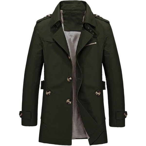 Gabardina OtoñO/Primavera Chaquetas Para Hombre Ropa Exterior Casual Cortavientos Chaquetas Abrigos Xxxxl Black-image