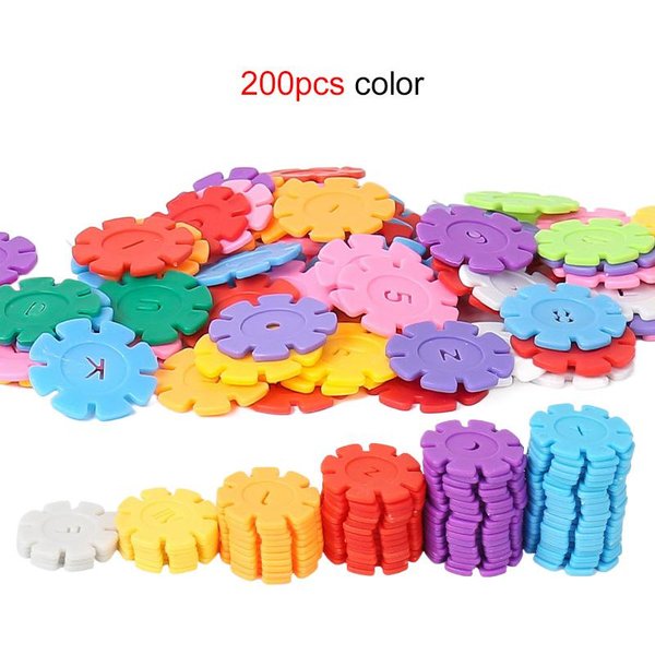 60/100/200 Piezas Bloques De ConstruccióN De Copo De Nieve Para NiñOs Juguetes DIY ConstruccióN Juego De GuarderíA Ensamblaje Juguete Educativo Regalo Para NiñOs TMZ-image